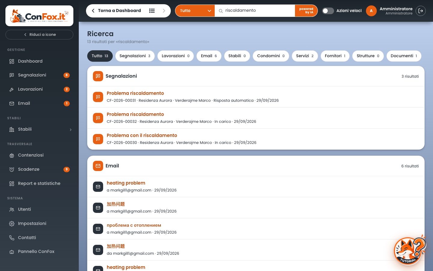 Ricerca con IA in ConFox