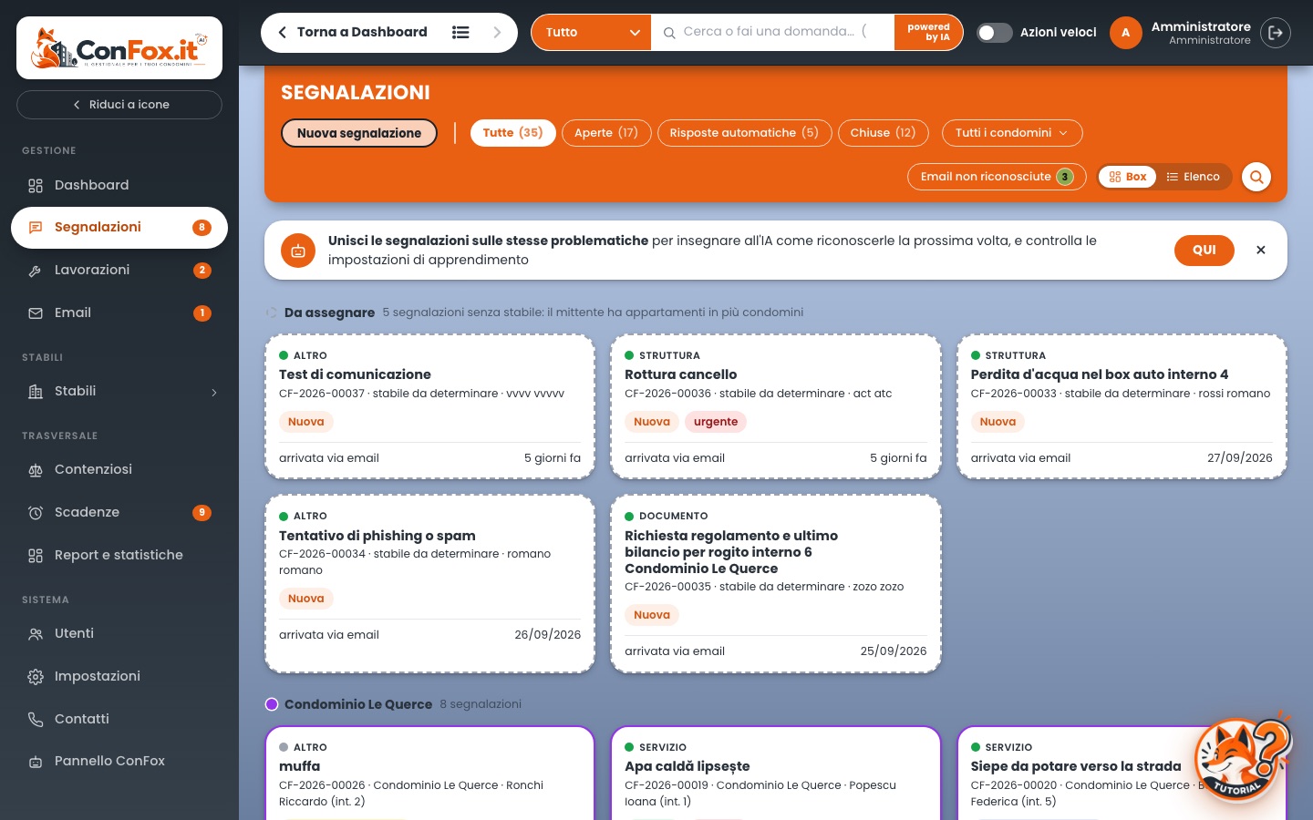 Segnalazioni simili in ConFox
